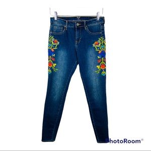 V 1969 Italia Abbigliamento Sportivo Sri Floral Embroidered Skinny Jeans…